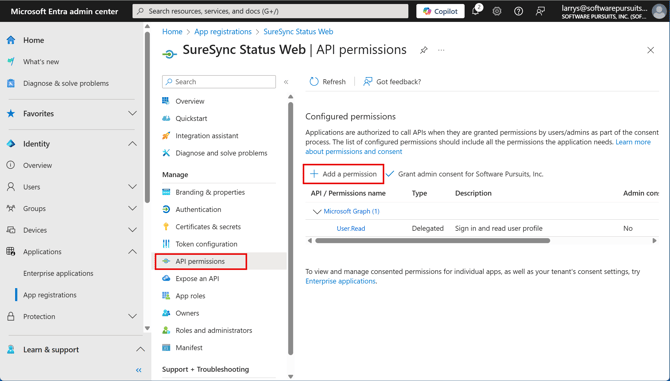 18 Status Web - API Permissions