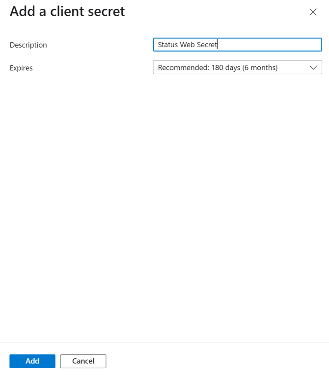 42 Status Web - Add Secret